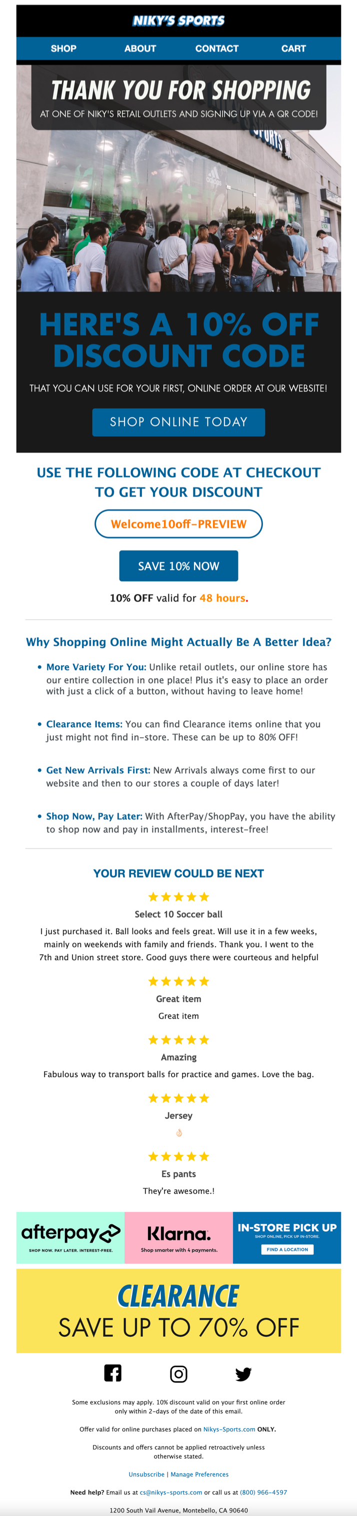 Welcome Flow — Discount Offer